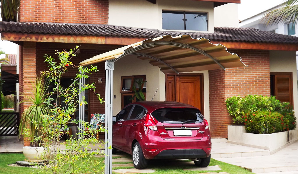 Cobertura em alumínio para carros, em  várias opções de cores e conjugações